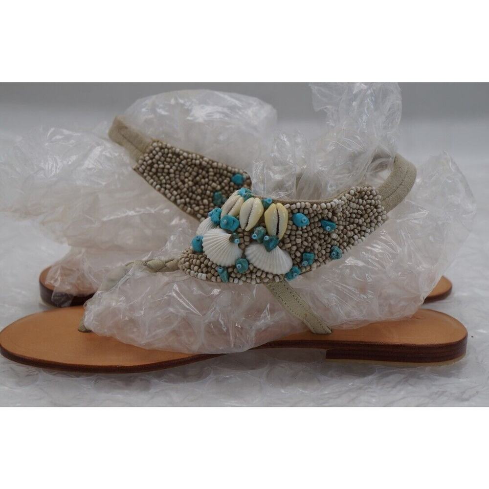 Cocobelle Kauai Turquoise and Shell Sandals Size 8.5 New - Picture 7 of 11
